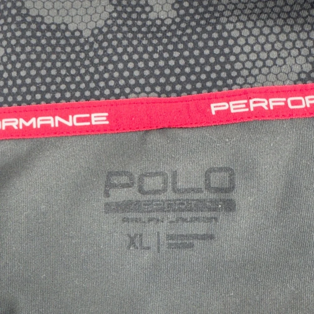 Polo Sport Ralph Lauren Mens XL Camo 1/4 Zip Performance Pullover Grey Black